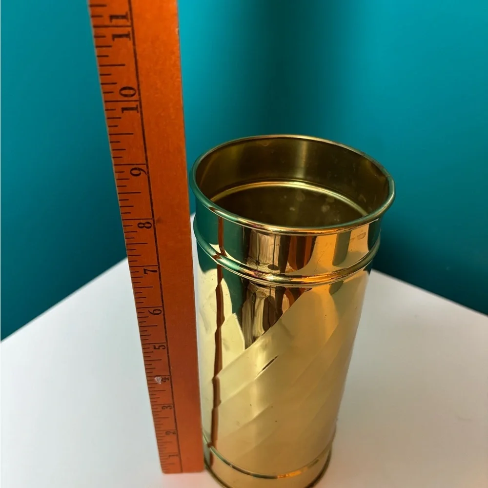 Bristol Brass & Copper Inc Solid Brass Cylinder Vase Made in USA